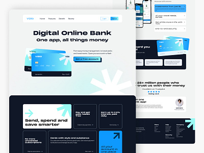 Vizio - Digital Online Bank Landing Page bank website design finance website design landing page ui design website design