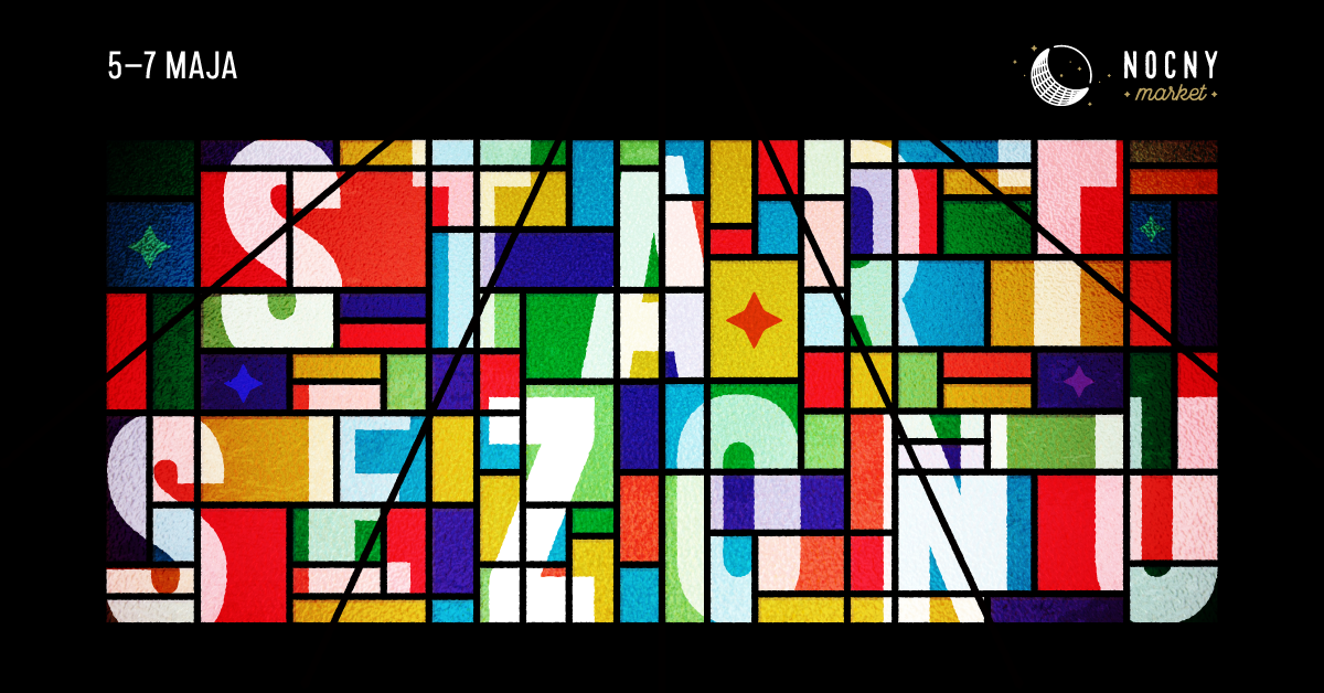 Event cover design for Night Market cover design event market night stained glass