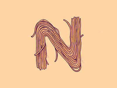 36 Days of Type: Noodles 36 days of type art character design design drawing fideos illustration n noodles pasta ramen type typography