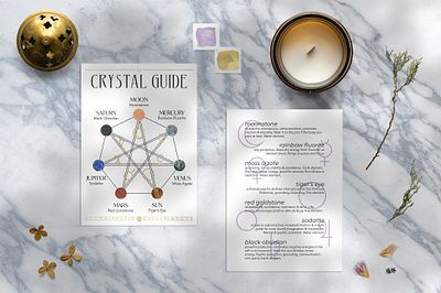 Crystal Guide gold foil graphic design print design print layout text layout vector illustration