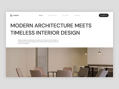 Merion - Hero Section furniture hero banner landing page uiux design website