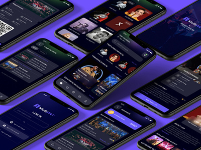 Music Concert Event Mobile App UI Design app design app ui concert dark dark app design event event plan ganna mobile app mobile ui music music app night plan spotify ticket ui ux