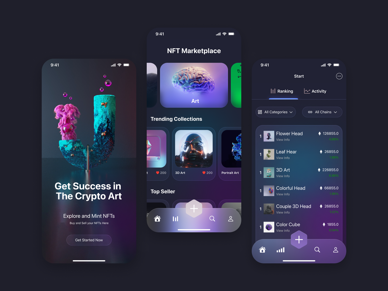 NFT Marketplace - Mobile App Design by UX Artboard on Dribbble