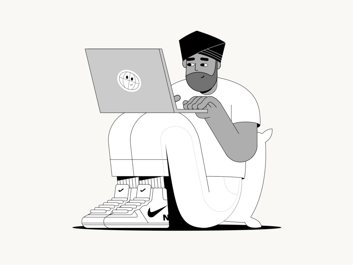 Should designers code? aftereffects animation character coding developing illustration motion graphics nike singh sitting turban working