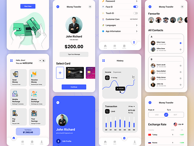 Mobile Banking App UI analytics balance bank banking clean community engagement credit expends finance financial app minimal mobile app money saas security startup transaction ui ux wallet