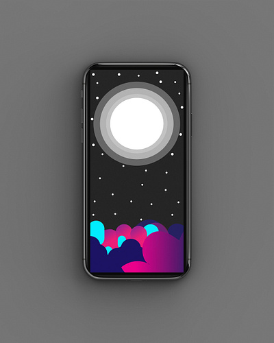 Smartphone Wallpaper black branding business company design graphic design illustration logo mobile moon night silver smartphone vector wallpaper