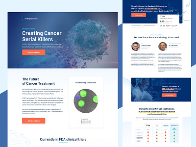 GT Biopharma investor's landing page blue graphic design landing page design we web design