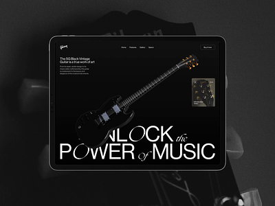 Gibson SG Guitar, Website Concept 3d animation concept design figma guitar interaction interactive design motion motion graphics music scroll ui ui ux uidesign uiux ux ui web design webdesign website