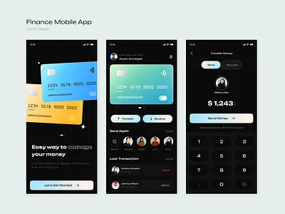 Finance Mobile App Design | UI/UX Design | Wallet App bank bank app design figma finance finance app finance app design fintech fintech app fintech app design fintech app ui fintech app ux fintech design money money app design money transfer new trending app new ui design recieve money ui ux