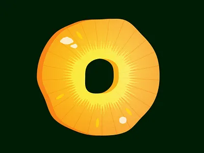 36 Days of Type - O adobe illustrator design food food art fruit fruit art fruits graphic design illustration illustrator letter lettering pineapple pineapple slice pineapples tropical tropical fruit type typography vector