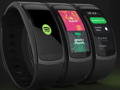 Spotify on Wearables audio design fitness band music samsung smartwatch spotify ui wearables