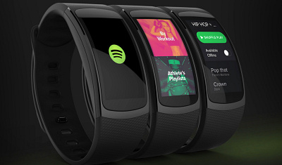 Spotify on Wearables audio design fitness band music samsung smartwatch spotify ui wearables