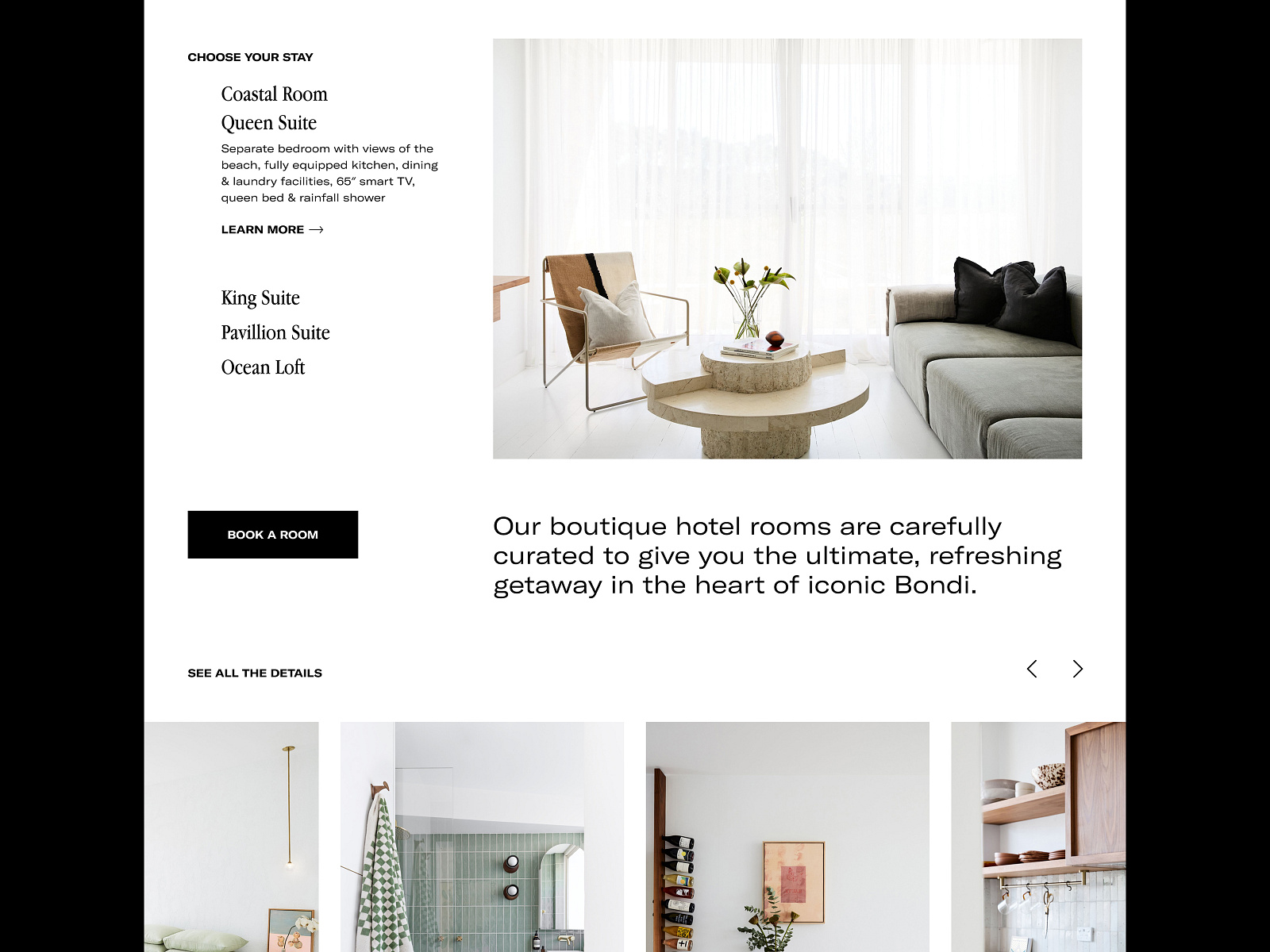 Pavillion | Boutique Hotel Website by Lauren Vingilis on Dribbble