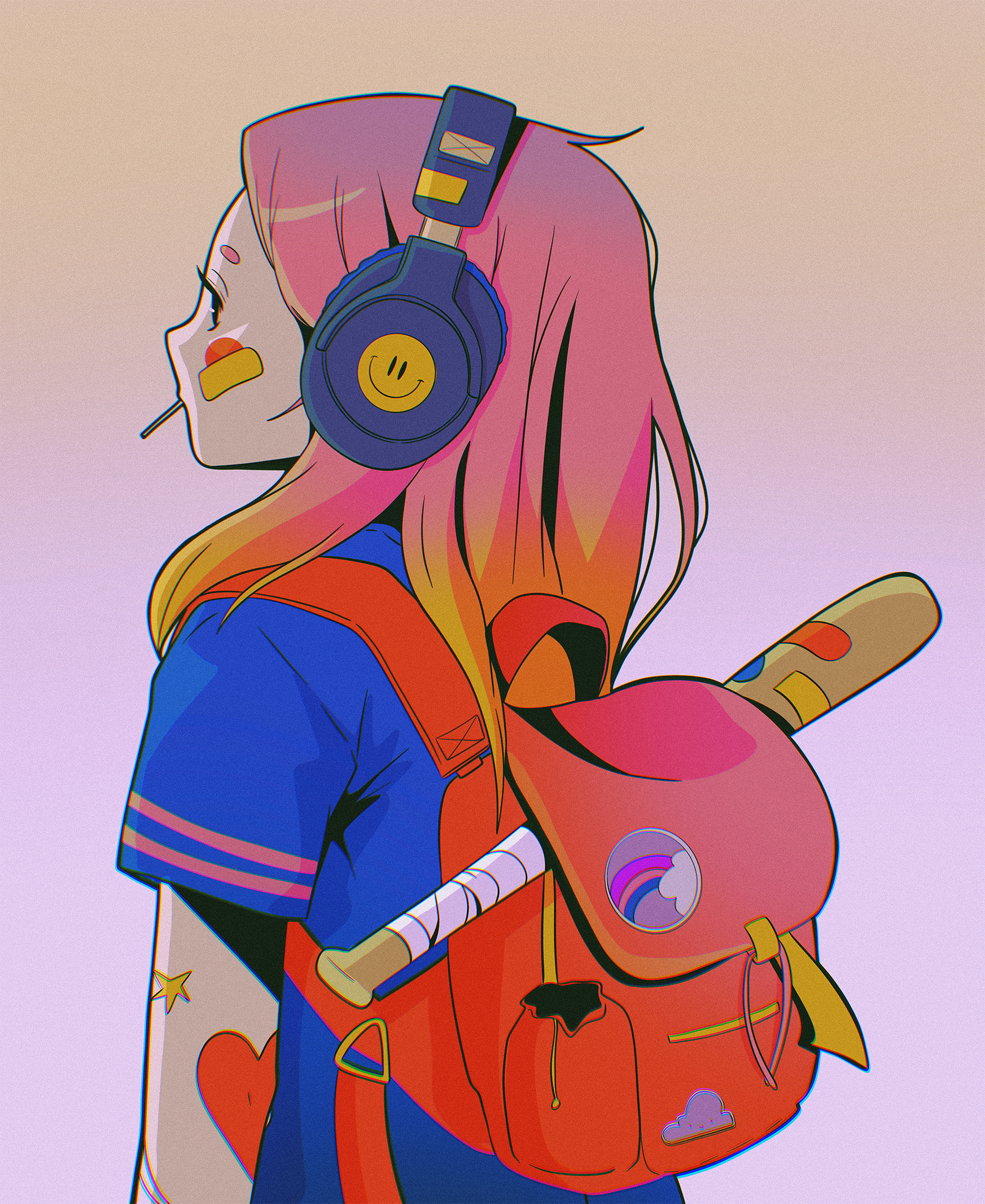 hm? abstract anime design illustration ipad pro poster texture