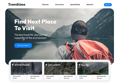 Tour Travel Website Landing Page application design apps creative designinspiration figma graphic design landing page modern design. responsive design software design typography uidesigning uitrends user interface (ui) ux web design