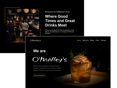 Concept Irish pub web design seamlessexperience