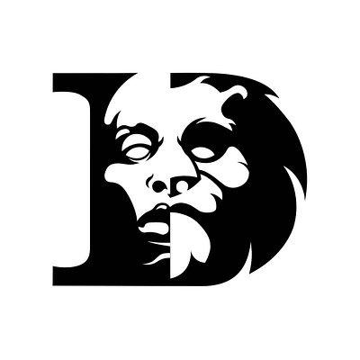 Lion & Man's Face Logo