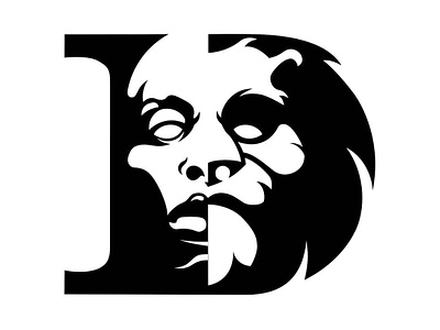 Lion & Man's Face Logo