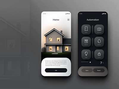🏠 Home Automation App automation app black and white design graphic design icons ios iphone service app ui ux