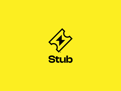 Stub • Event Ticket Booking App app bolt brandidentity branding concept design graphic design lightning logo negative positive progressive web ap stub ticket vector yellow