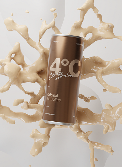 Ice Coffee Product Design 3d blender branding coffee design fluid liquid model render simulation