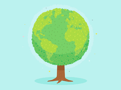Everyday is Earth Day chris rooney climate change continents earth earth day ecology environment globe home illustration land leaves life planet shade tree treehouse trunk water world