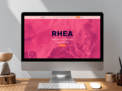 RHEA • Presentation website for an artistic team art artistic bucharest cluj colors design development figma orange pink platform presentation projects publishing romania ui webflow website