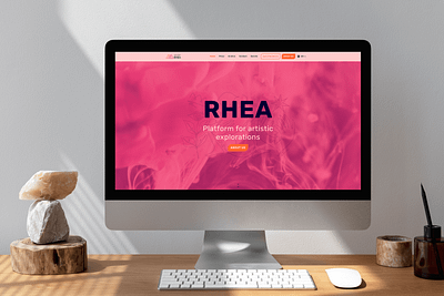 RHEA • Presentation website for an artistic team art artistic bucharest cluj colors design development figma orange pink platform presentation projects publishing romania ui webflow website