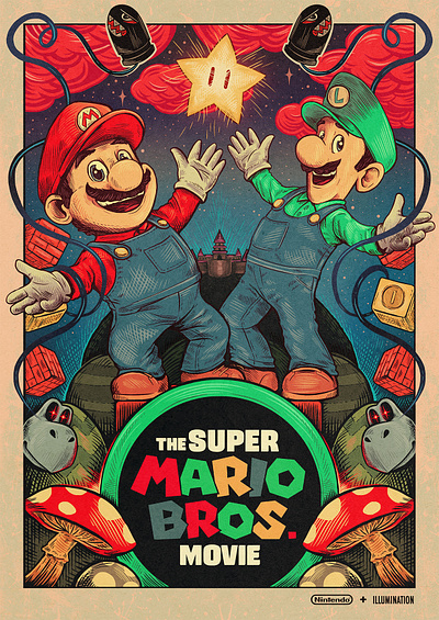 Mario! alternative movie poster art drawing fan art illustration mario movie poster nintendo poster art poster design super mario bros