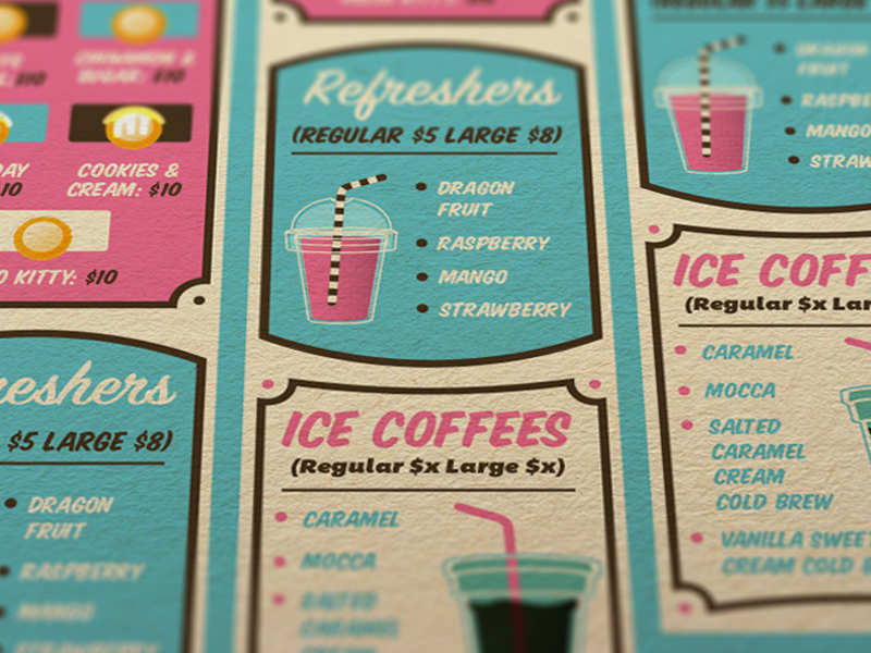 retro ice cream truck menu