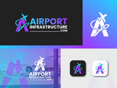 Logo for AIRPORT INFRASTRUCTURE. aviation logo brand logo branding business logo company logo flat logo icon design logo logo creation logo design logo inspiration logo maker stationery travel logo