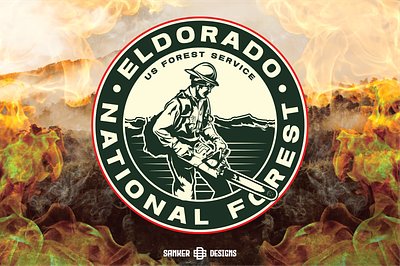 Eldorado National Forest Logo Concept (Unused) badge logo fire logo firefighter illustration illustrator ipad logo logo design national forest sanker designs unused concept vector vector design wildland fire