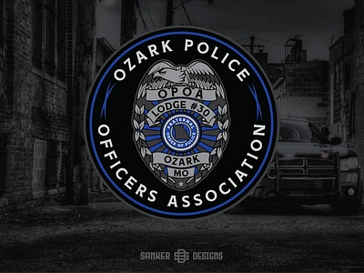 Ozark Police Officers Association Logo badge logo cop logo eagle leo logo logo logo design ozark police badge police logo police officer sanker designs vector