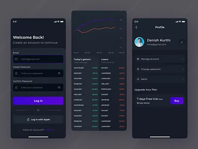 Trading App Ui app design blockchain cleanui crypto trading darkui design dgpro dgprostudio digital exchange financial app investment jahidjaykar mobile ui trading trendyui ui ui2023 uidesign uidesigntrend