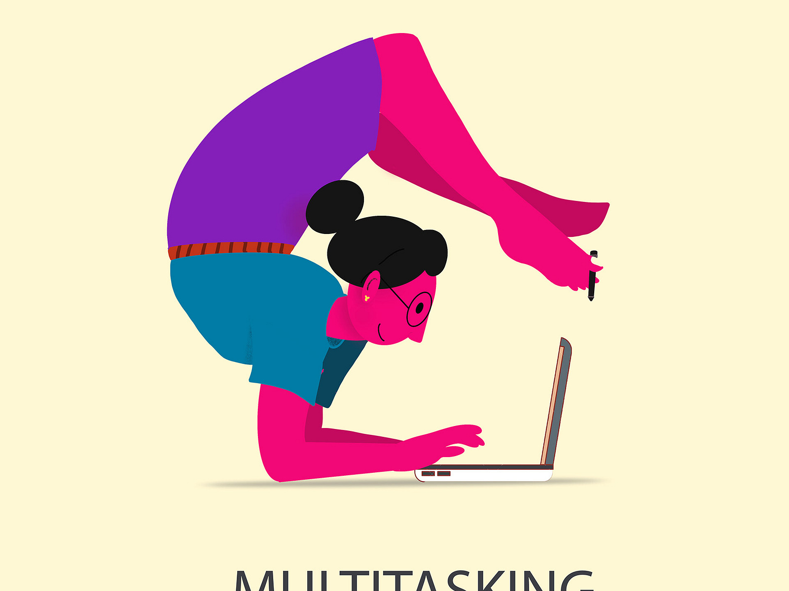 Character illustration: Multitasking by Sofor on Dribbble