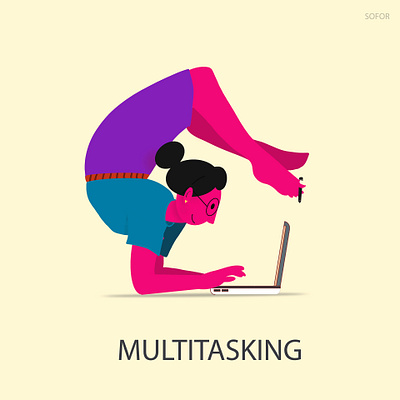 Character illustration: Multitasking branding character design design graphic design illustration