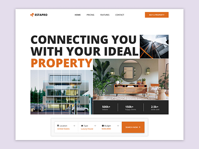 Real Estate Website Landing Page business buy house design figma home house interior land landing page luxury modern property real estate sale house sell ui ui design uiux web design website