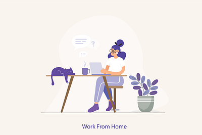 Work From Home branding character design design graphic design illustration typography ui ux vector