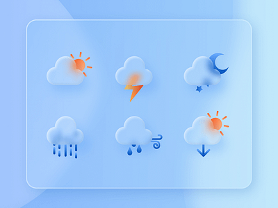 Weather Icons - Neumorphism branding character design design graphic design illustration typography ui ux vector