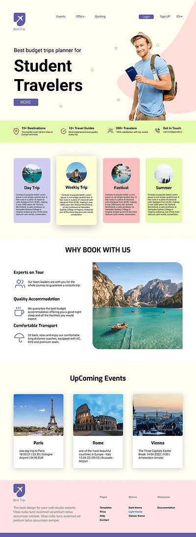 Landing Page UI Design | Travel Agency branding character design design graphic design illustration typography ux vector