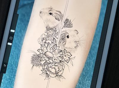Tattoo Illustration animal tattoo art artist black work tattoo design guina pig tattoo guinea pigs illustration illustration art procreate sketch tattoo tattoo tattoo illustration