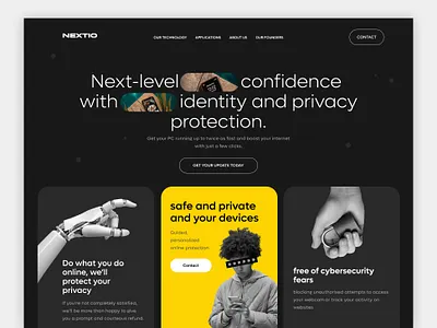 NEXTIO - Data Security Landing Page adobe big data business cyber cyber security data design figma homepage internet security landing page landing page ui security tool trend trust ui uiux web design web3