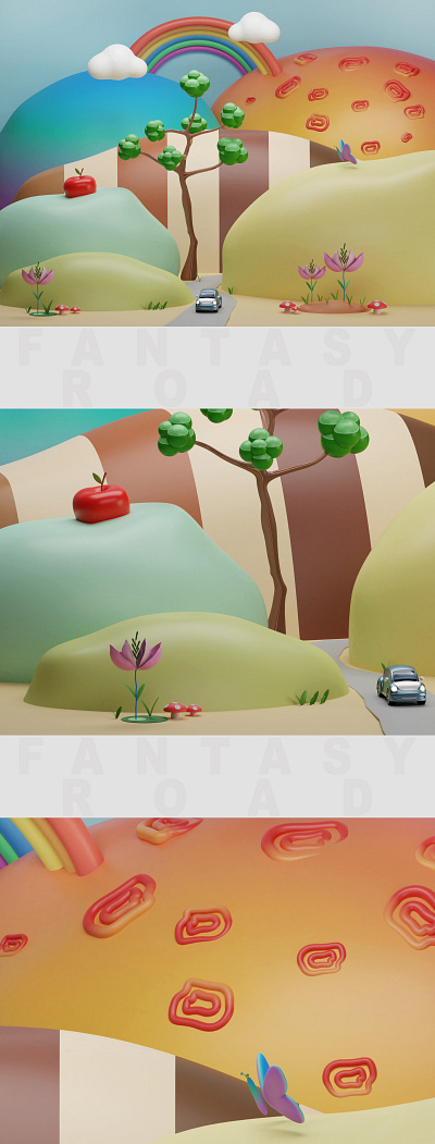 My Fantasy Road 3d 3db art blender branding design graphic design illustration illustrator render