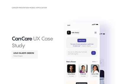 CanCare UX Case Study app design case study health health app healthcare mobile app mobile application ui ui design ux case study