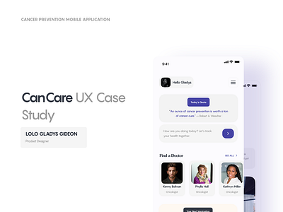 CanCare UX Case Study app design case study health health app healthcare mobile app mobile application ui ui design ux case study