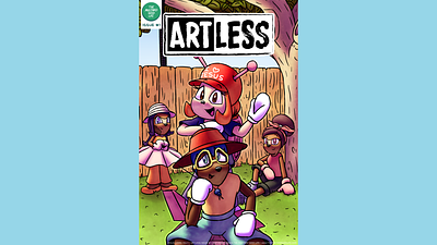 ARTLESS Issue #1 – an original webcomic series | Comic Cover artless cal cal mustardseed character characters comic comic cover cover design digital illustration issue jesus loves you!!! lacey logo moxie moxie mustardseed original terry the mustard seed life