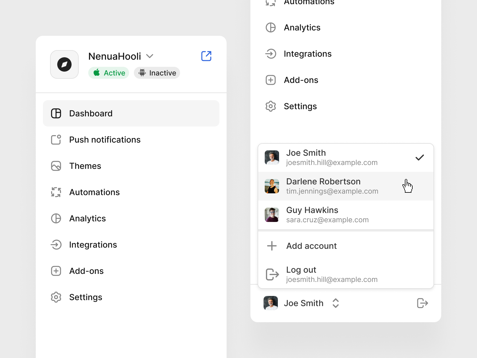 Sidebar / Admin panel by Sergey Morozov on Dribbble