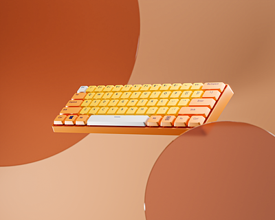 Tangerine Keyboard - 3D Product Rendering 3d animation art blender cgi design keyboard mechanical product render rendering visualization