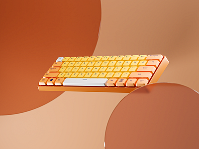 Tangerine Keyboard - 3D Product Rendering 3d animation art blender cgi design keyboard mechanical product render rendering visualization