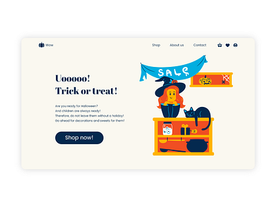 Website design for an online store dedicated to Halloween 🎃 adobe xd animation design dribbble figma helloween holidays illustration logo ui uiux design ux web design